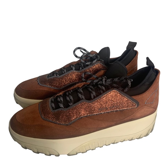 Ales Grey Mars Falcon Suede Sneaker Mens Brown 10 Glitter Wing - Picture 1 of 5
